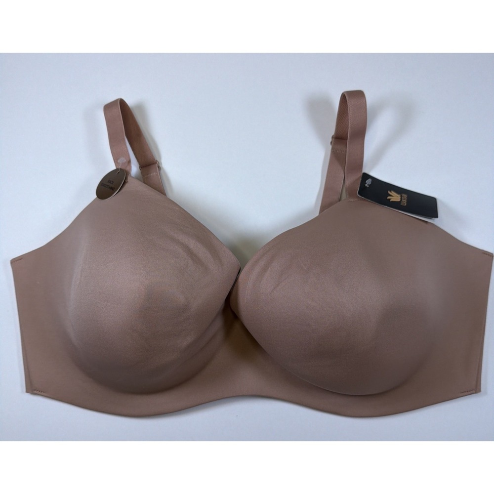 Wacoal 40DD Bra 853337 Final Effect Contour Plunge T-Shirt Underwire Brown NEW